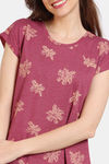 Zivame Floral Fancy Knit Cotton Tops - Cherries Jublie — thumbnail 5